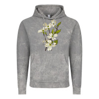 Cloud Rock American Dogwood Flower Illustrations Vintage Hoodie - LillyAllenDesigns