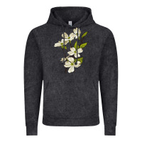 Vintage Black American Dogwood Flower Illustrations Vintage Hoodie - LillyAllenDesigns