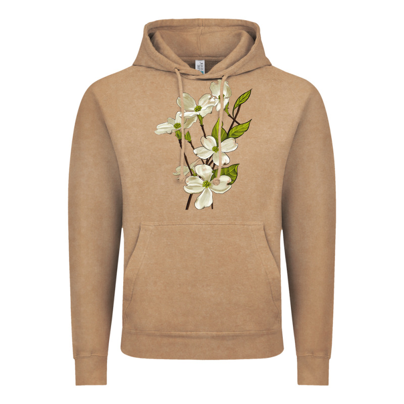 American Dogwood Flower Illustrations Vintage Hoodie by LillyAllenDesigns | Teevron