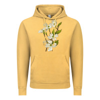 Vintage Mustard American Dogwood Flower Illustrations Vintage Hoodie - LillyAllenDesigns