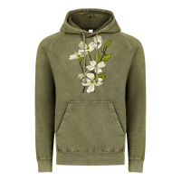 Vintage Olive American Dogwood Flower Illustrations Vintage Hoodie - LillyAllenDesigns