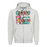 Dove Grey coffee gives me nurse powers Zipper Hoodie - Jasminsmagicworld