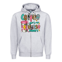Heather Grey coffee gives me nurse powers Zipper Hoodie - Jasminsmagicworld