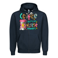Navy coffee gives me nurse powers Zipper Hoodie - Jasminsmagicworld