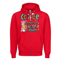 Red coffee gives me nurse powers Zipper Hoodie - Jasminsmagicworld