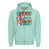Seafoam coffee gives me nurse powers Zipper Hoodie - Jasminsmagicworld