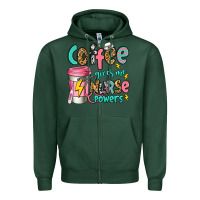 Sports Green coffee gives me nurse powers Zipper Hoodie - Jasminsmagicworld