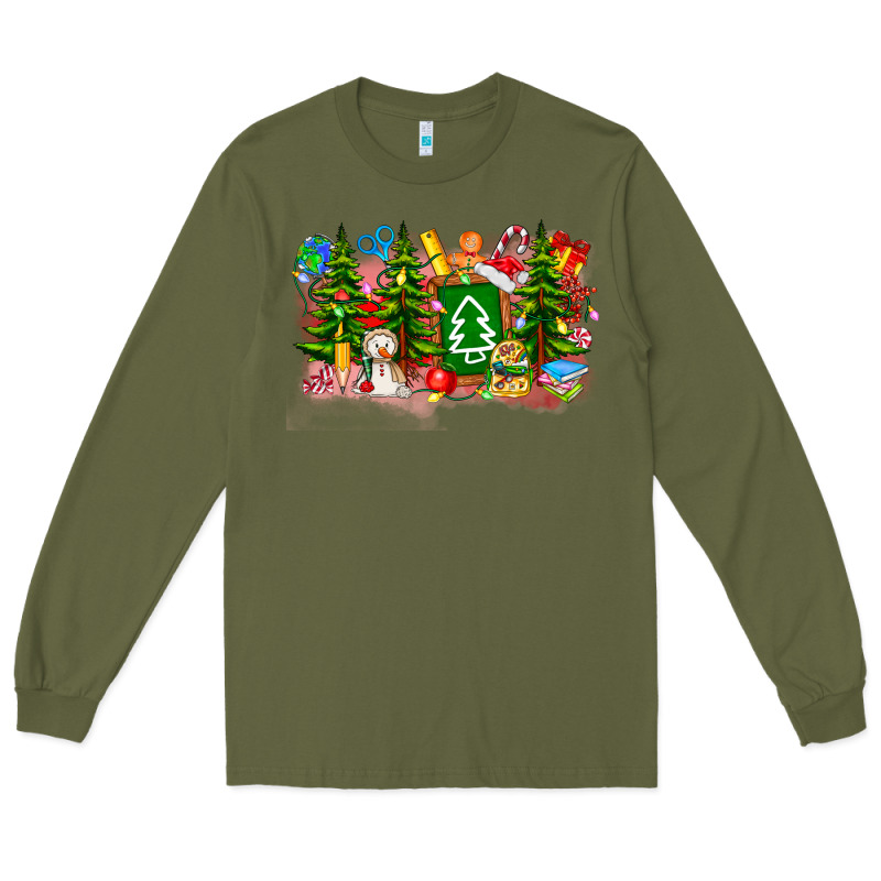 Christmas Teacher Long Sleeve Tee by CowhideDigitalArt | Teevron