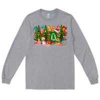 Heather Grey Christmas teacher Long Sleeve Tee - CowhideDigitalArt