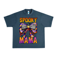 Midnight Navy Spooky Mama Urban Heavy Tee - CowhideDigitalArt