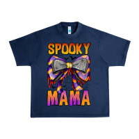 Navy Spooky Mama Urban Heavy Tee - CowhideDigitalArt