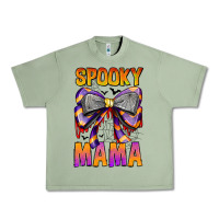 Oil Green Spooky Mama Urban Heavy Tee - CowhideDigitalArt
