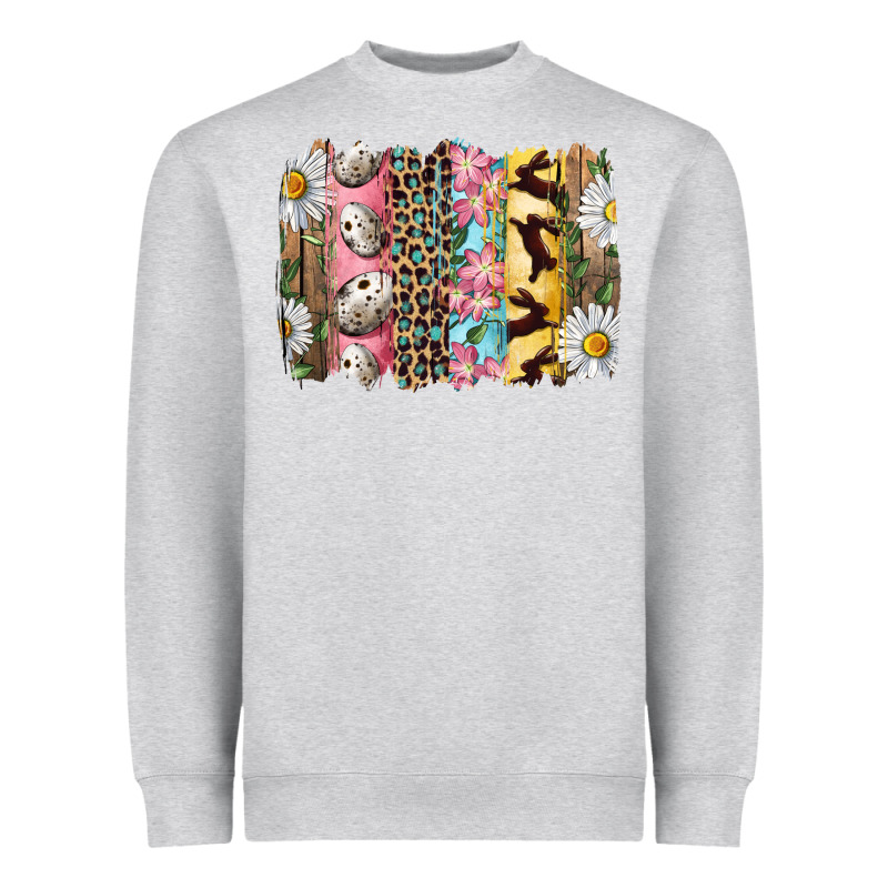Easter Brushstroke With Quail Eggs Daisy And Bunny Heavyweight Sweatshirt by RanaPortraitStore | Teevron