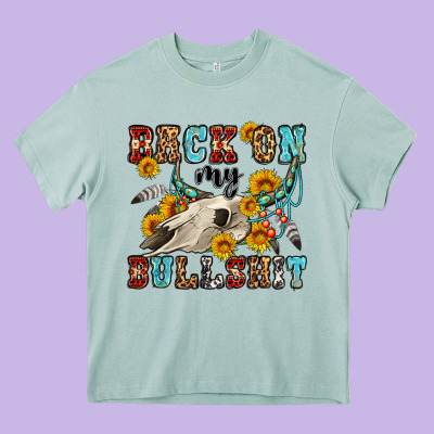 Back On My Bullshit Western Olivia Heavy Core Tee Designed By Oliviacreatesart