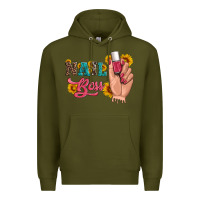 Army Green western sunflowers nail boss Premium Hoodie - Artiststas