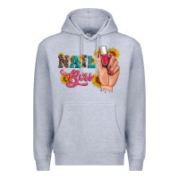 Heather Grey western sunflowers nail boss Premium Hoodie - Artiststas