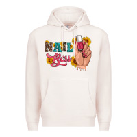 Pale Pink western sunflowers nail boss Premium Hoodie - Artiststas