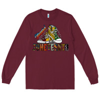 Burgundy steppin into juneteenth Long Sleeve Tee - SublimationCraftShop