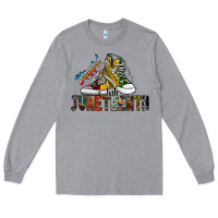 Heather Grey steppin into juneteenth Long Sleeve Tee - SublimationCraftShop