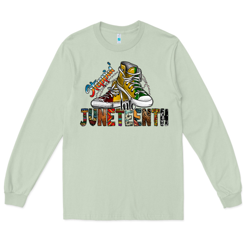Steppin Into Juneteenth Long Sleeve Tee by SublimationCraftShop | Teevron