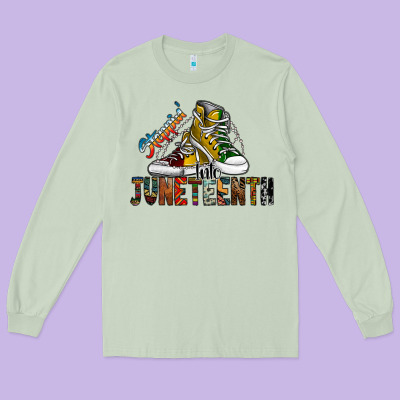 Steppin Into Juneteenth Long Sleeve Tee Designed By Sublimationcraftshop