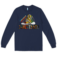 Navy steppin into juneteenth Long Sleeve Tee - SublimationCraftShop