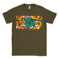 Army Green gemtone and sunflowers license plate Classic Tee - Artiststas