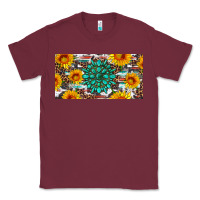 Burgundy gemtone and sunflowers license plate Classic Tee - Artiststas