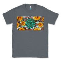 Charcoal Heather gemtone and sunflowers license plate Classic Tee - Artiststas