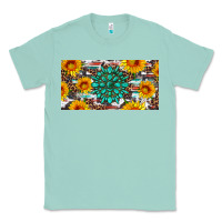 Seafoam gemtone and sunflowers license plate Classic Tee - Artiststas