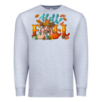 Heather Grey hello fall heifer cow Premium Sweatshirt - RanaPortraitStore