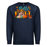 Navy hello fall heifer cow Premium Sweatshirt - RanaPortraitStore