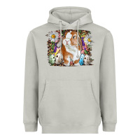Moon Dust Easter Bunny With Quail Eggs And Daisy Heavyweight Hoodie - RanaPortraitStore