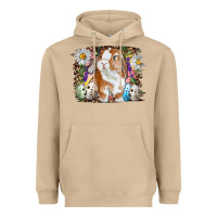 Mushroom Easter Bunny With Quail Eggs And Daisy Heavyweight Hoodie - RanaPortraitStore