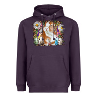 Plum Easter Bunny With Quail Eggs And Daisy Heavyweight Hoodie - RanaPortraitStore