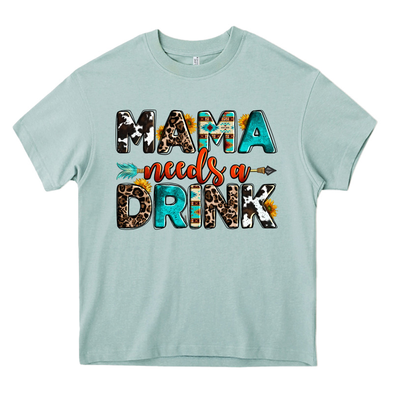 Mama Needs A Drink Heavy Core Tee by OliviaCreatesArt | Teevron