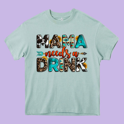 Mama Needs A Drink Heavy Core Tee Designed By Oliviacreatesart