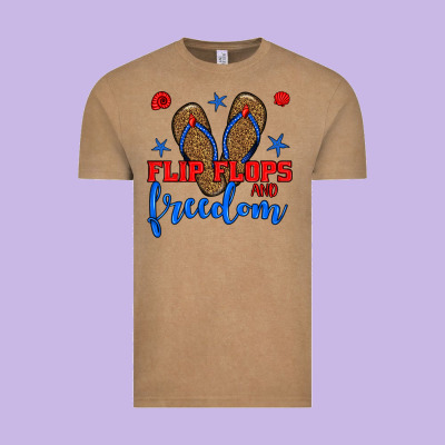 Flip Flops And Freedom Vintage Tee Designed By Bundleandbundleshop