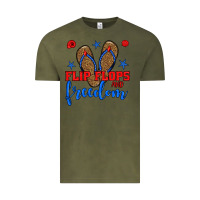 Vintage Olive flip flops and freedom Vintage Tee - BundleAndBundleShop