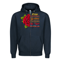 Navy Always chingona sometimes cabrona but never pendej Zipper Hoodie - RanaPortraitStore