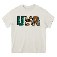 Cream usa basic bold font western Heavy Core Tee - Jasminsmagicworld