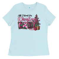 Baby Blue all i want for christmas is cure Ladies Tee - FaDigitalArtStudio
