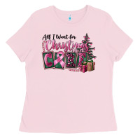 Bubblegum Pink all i want for christmas is cure Ladies Tee - FaDigitalArtStudio