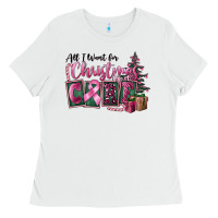White all i want for christmas is cure Ladies Tee - FaDigitalArtStudio