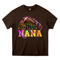 Chocolate Brown football nana Heavy Core Tee - OliviaCreatesArt