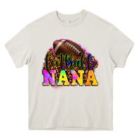 Cream football nana Heavy Core Tee - OliviaCreatesArt