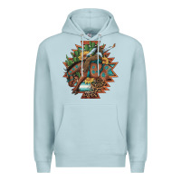 Blue Mist bucking bronco aztec shape background Premium Hoodie - Artiststas