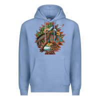 Colony Blue bucking bronco aztec shape background Premium Hoodie - Artiststas
