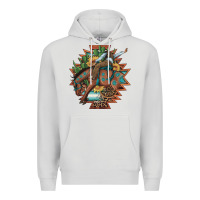 Dove Grey bucking bronco aztec shape background Premium Hoodie - Artiststas