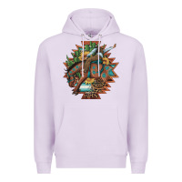 Lilac bucking bronco aztec shape background Premium Hoodie - Artiststas